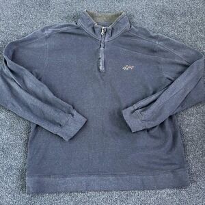 Vineyard Vines Sweater Mens XL Blue Quarter Zip Pullover Whale Logo Casual